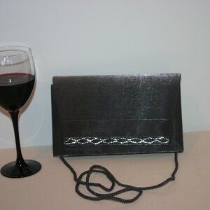 Silvery Gray Metallic Clutch Cocktail Purse R-625